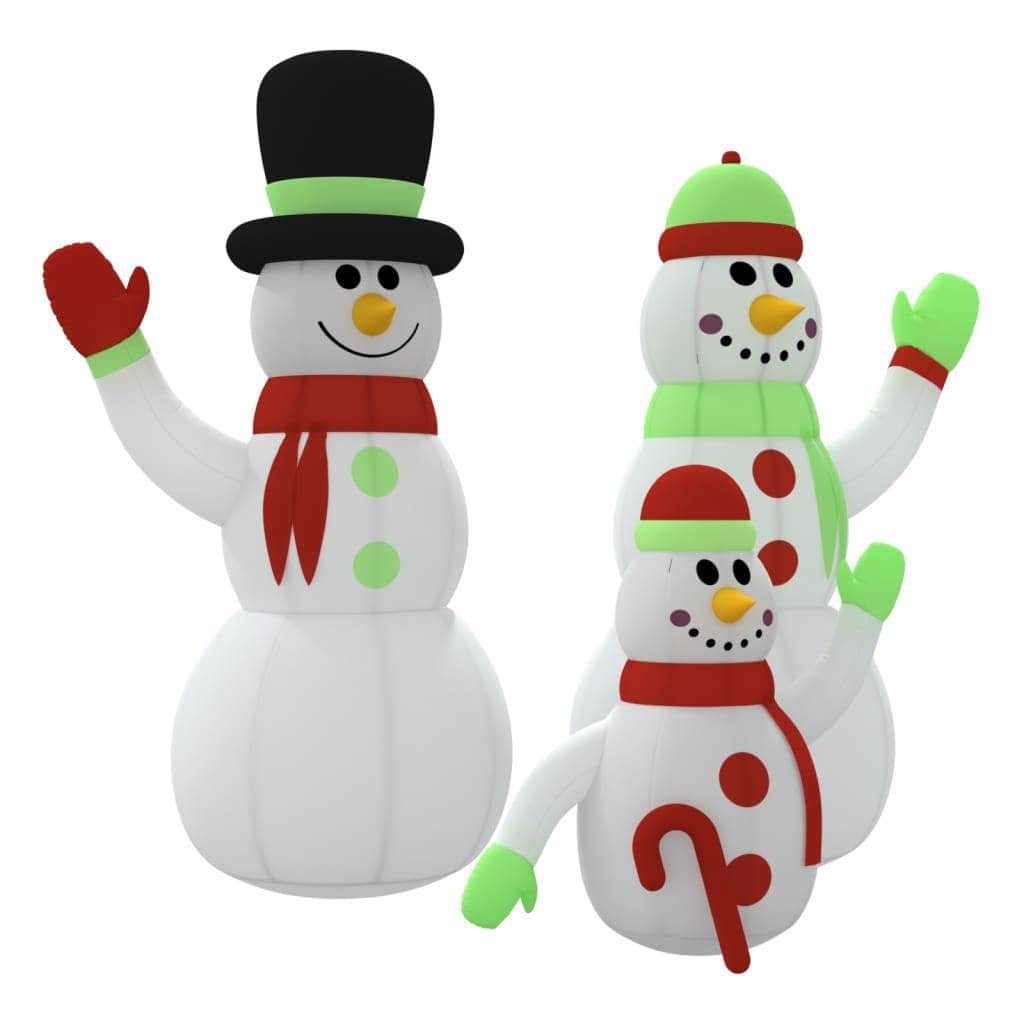 Inflatable Snowman Family with LEDs