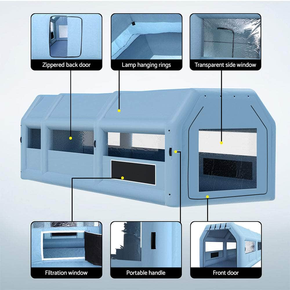 Inflatable Spray Booth Car Paint Tent Filter System 2 Blowers