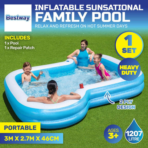 Inflatable Sunsational Family Pool Mosaic Printed Base 1207L