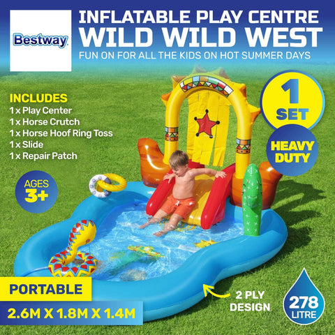 Inflatable Wild West Water Fun Park Pool With Slide 278L