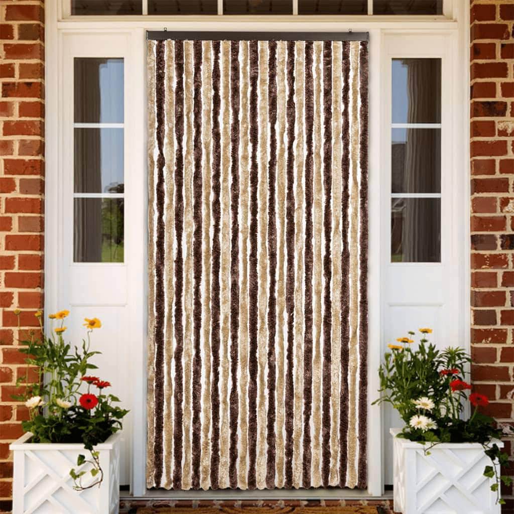 Insect Curtain Beige and Light Brown 2  Chenille M