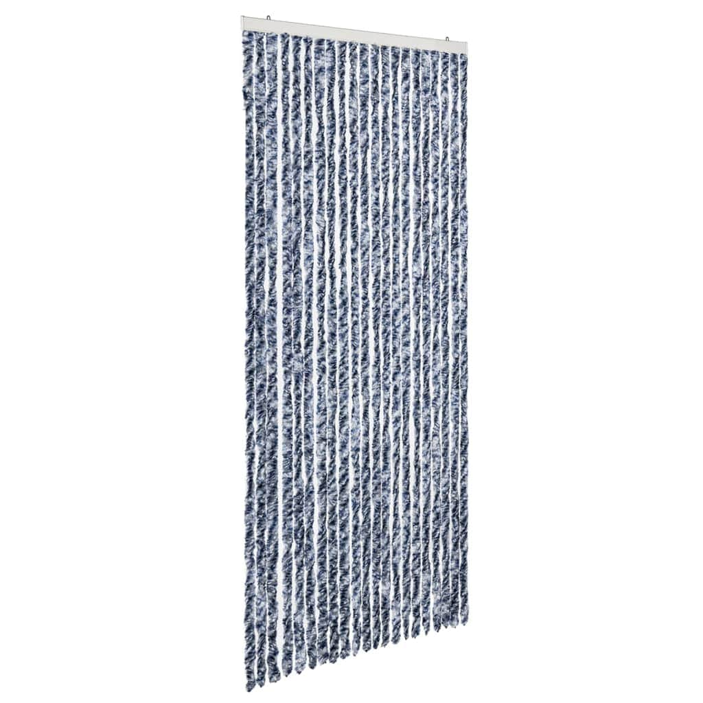 Insect Curtain Blue, White and Silver