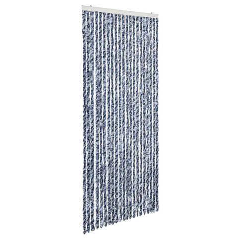 Insect Curtain Blue, White and Silver