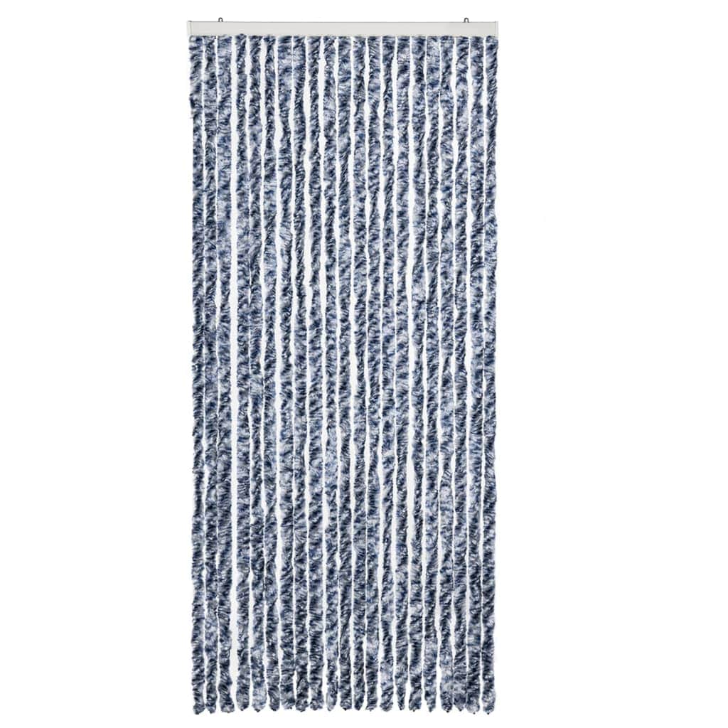 Insect Curtain Blue, White and Silver