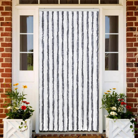 Insect Curtain Grey and White 2  Chenille M