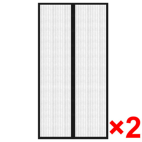Insect Door Curtain  2 pcs Magnet Black