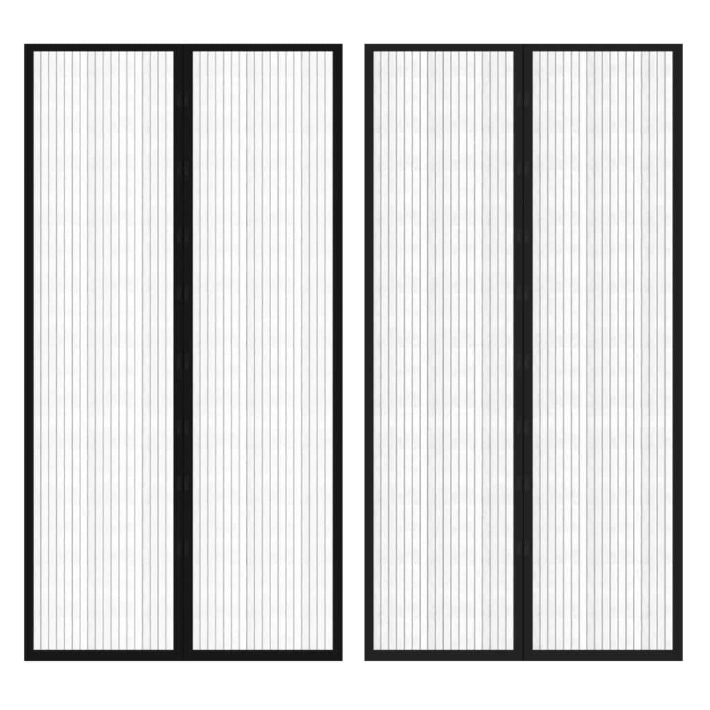 Insect Door Curtain 2 pcs Magnet Black - Simple deals