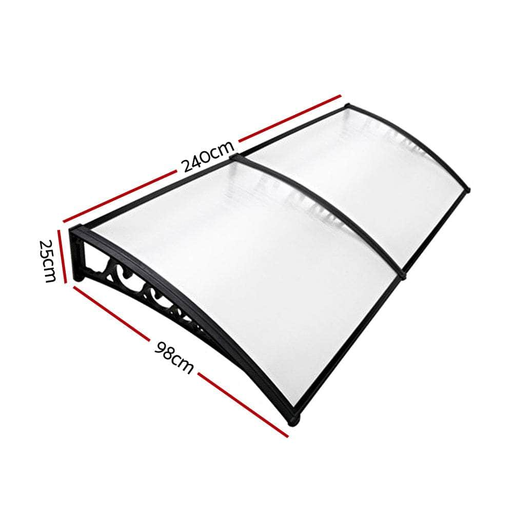 Instahut 1X2.4M Window Door Awning Canopy Rain Cover Sun Shield