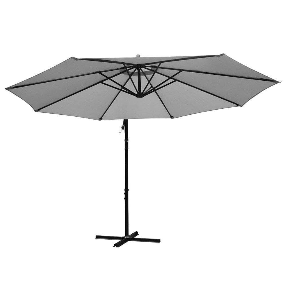 Instahut 3M Outdoor Furniture Garden Umbrella Grey