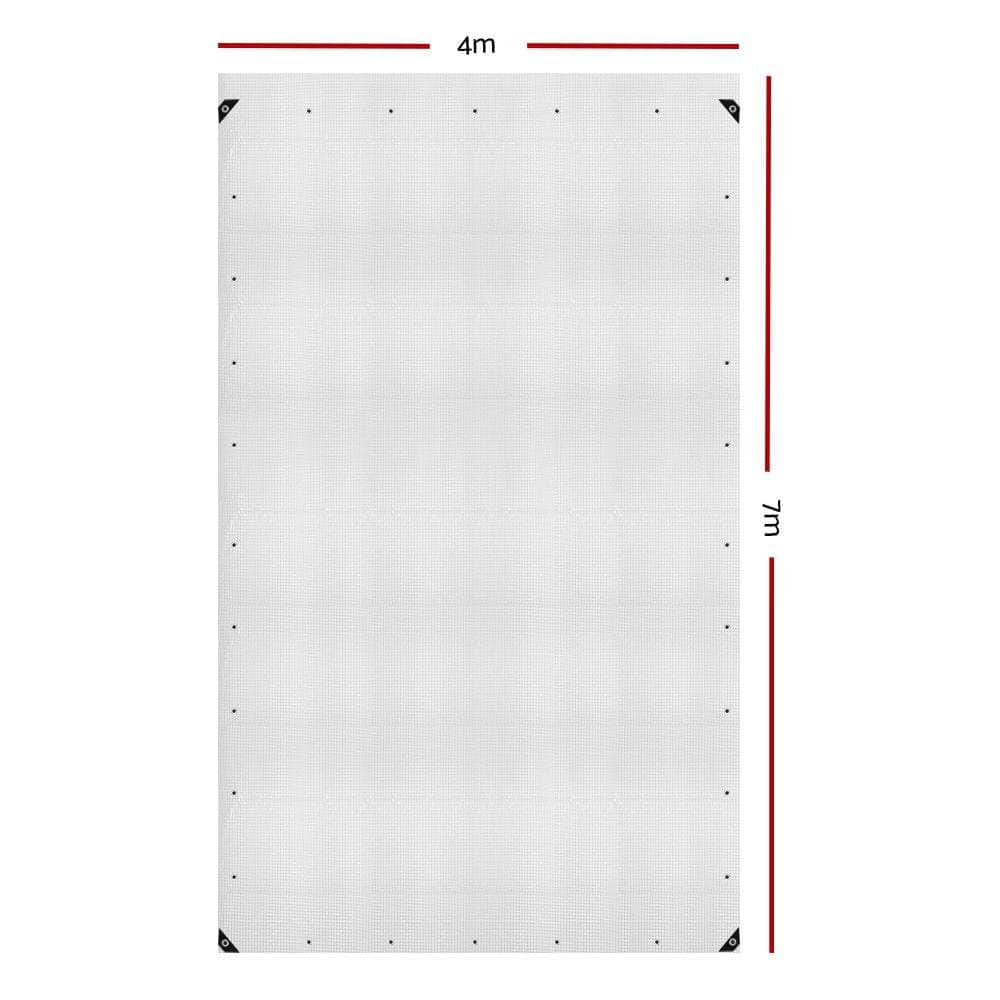 Instahut 4x7m Tarp Camping Tarps Poly Tarpaulin Heavy Duty Cover 135gsm Clear