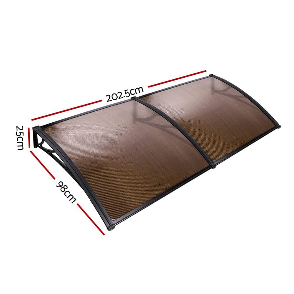 Instahut DIY Window Door Awning Shade 1 x 2m - Brown