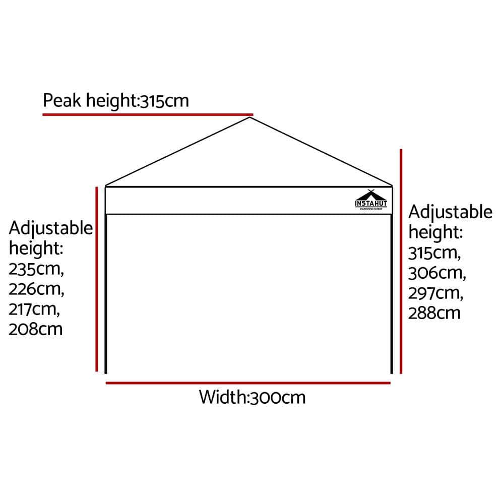 Instahut Gazebo Pop Up Marquee 3X3 Outdoor Wedding Base Pod Kit