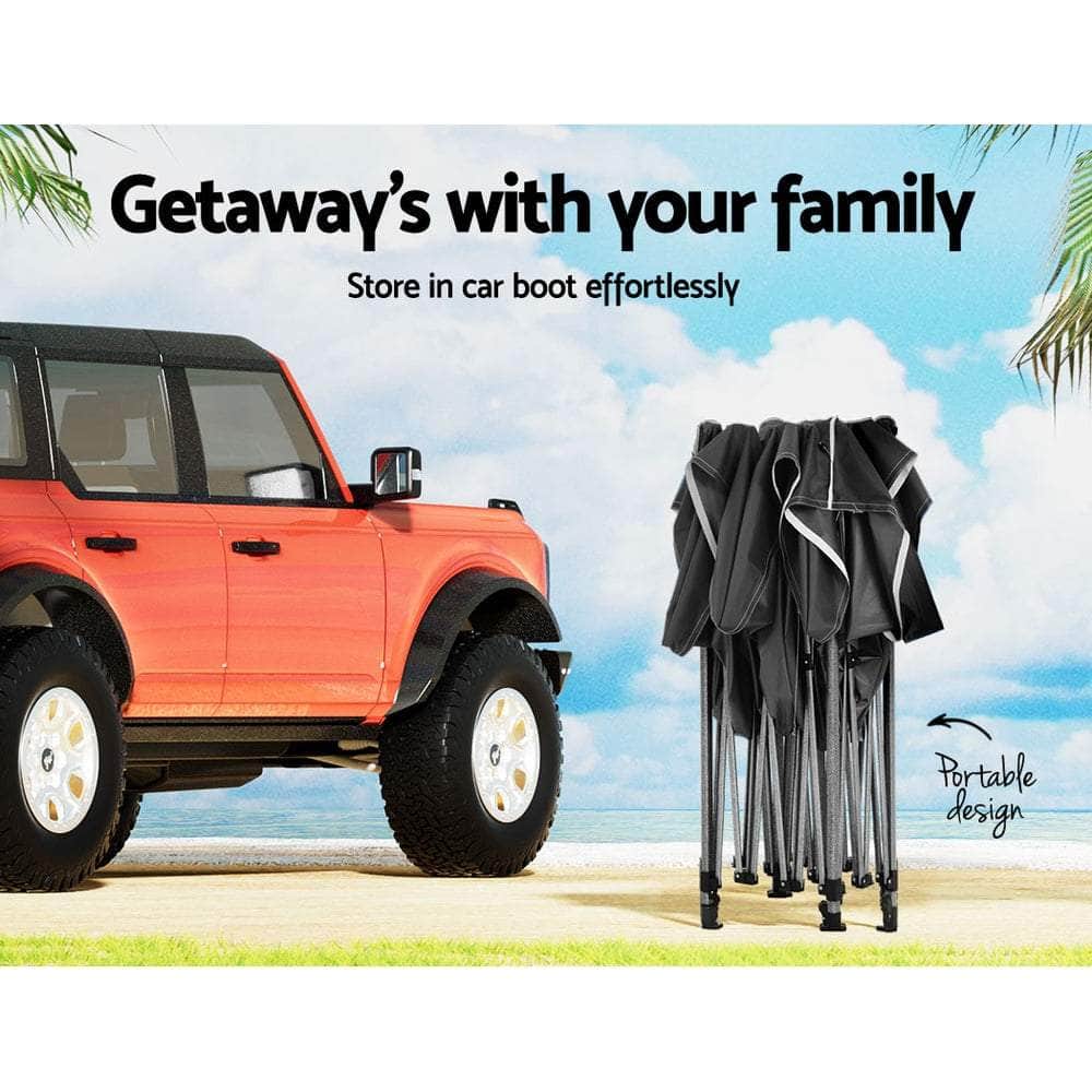 Instahut Gazebo Pop Up Marquee 3x4.5m Outdoor Tent Folding Wedding Gazebos Black