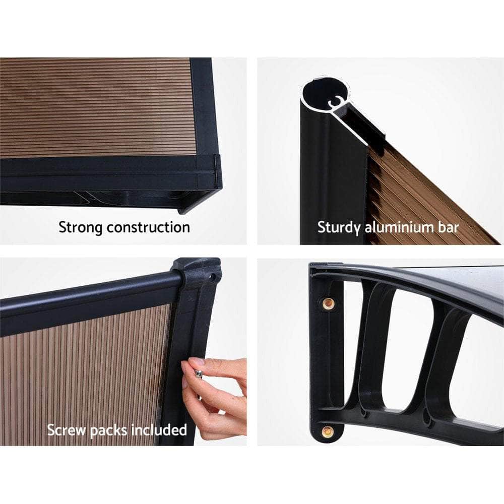 Instahut Window Door Awning Door Canopy Outdoor Patio Cover Shade 1.5Mx4M Diy Br