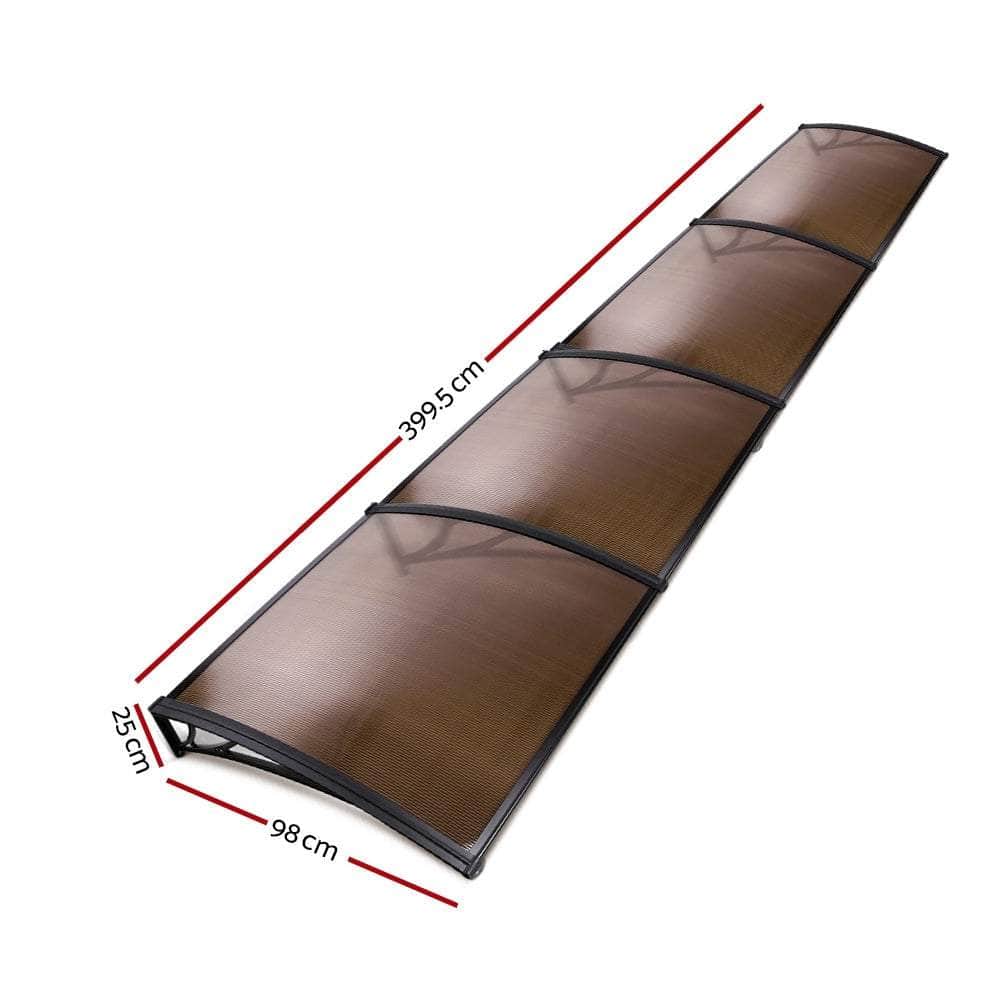 Instahut Window Door Awning Door Canopy Patio UV Sun Shield 1mx4m DIY