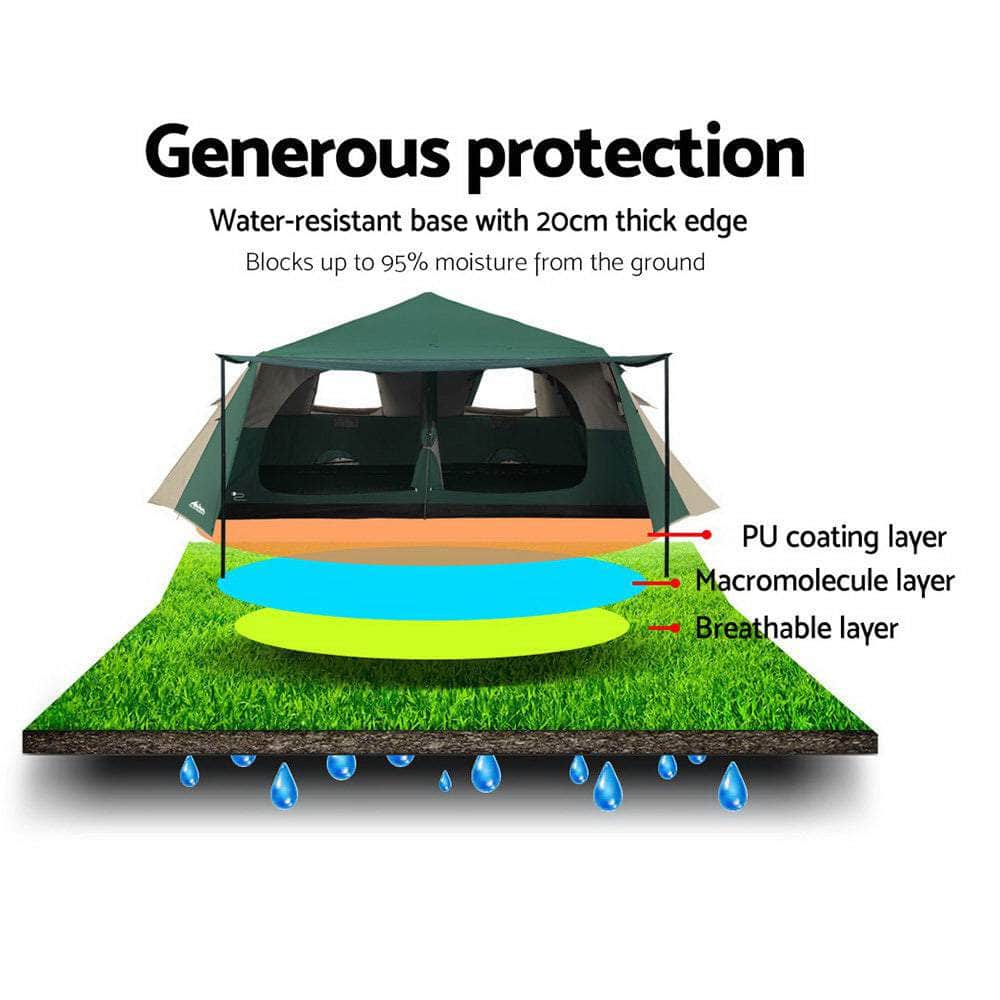 Instant Up Camping Tent 8 Person Pop Up Tents Family Hiking Dome Camp