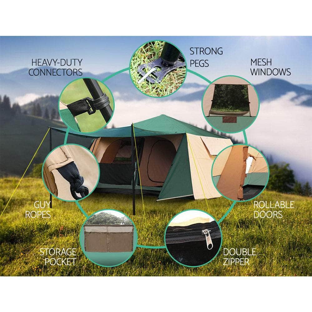 Instant Up Camping Tent 8 Person Pop Up Tents Family Hiking Dome Camp