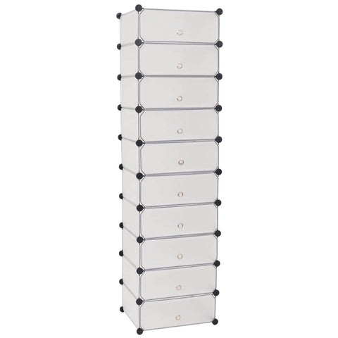 Interlocking Shoe Organiser with 10 Compartments White