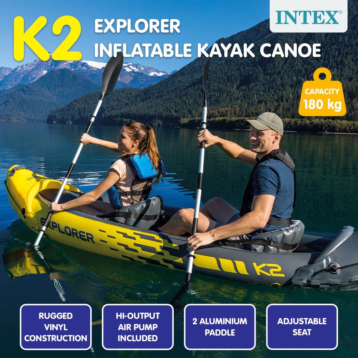 Intex Explorer K2 Inflatable Kayak Canoe 68307NP - outdoor living - photo 9