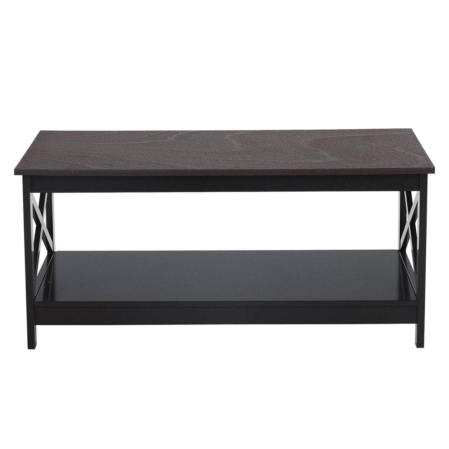 Irene Sleek Black Cross Coffee Table