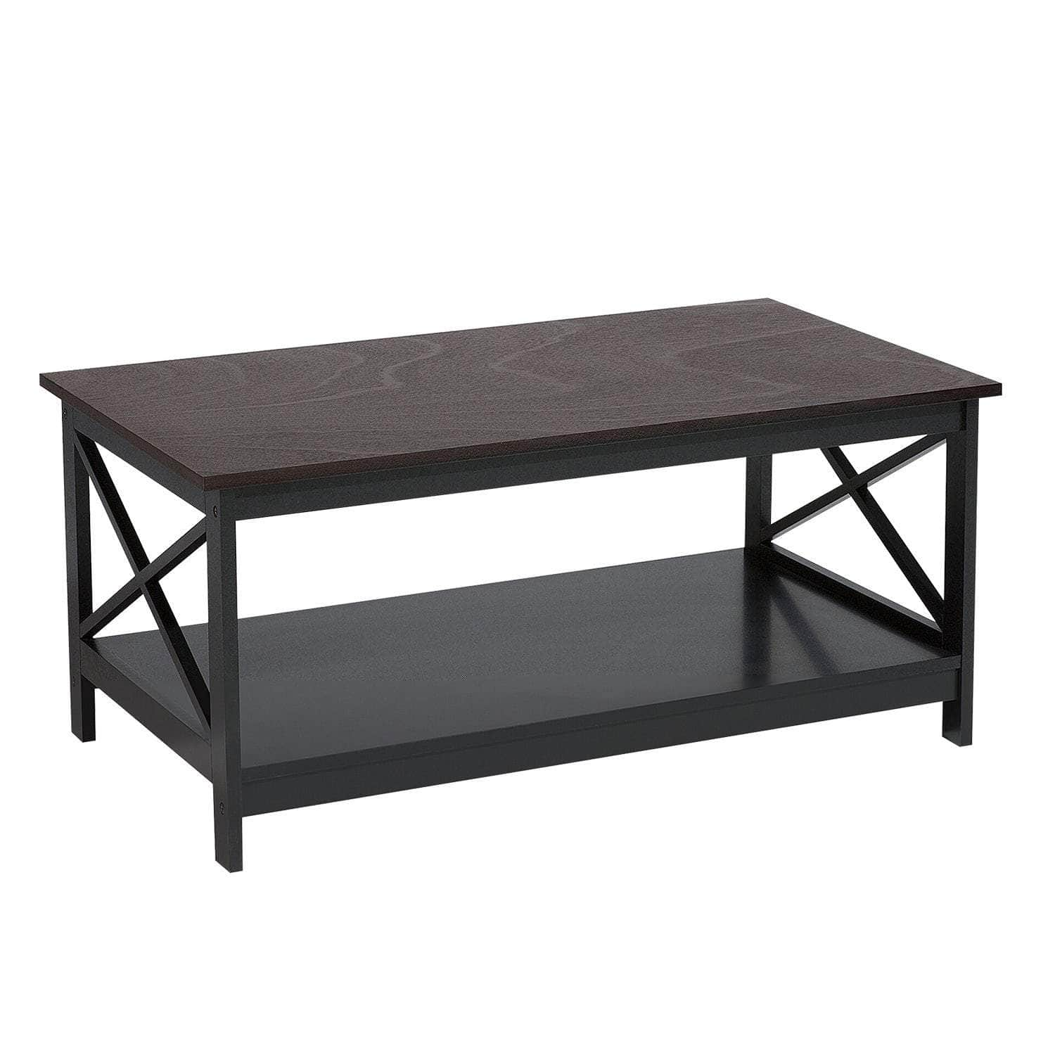 Irene Sleek Black Cross Coffee Table