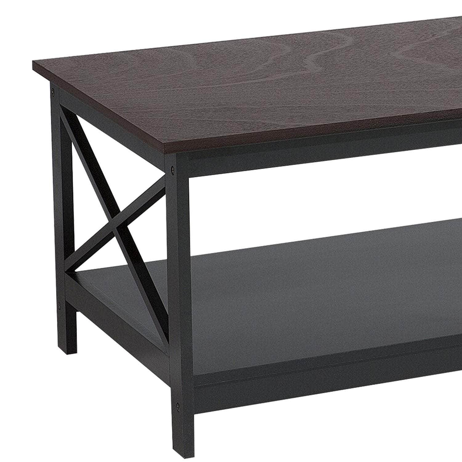 Irene Sleek Black Cross Coffee Table