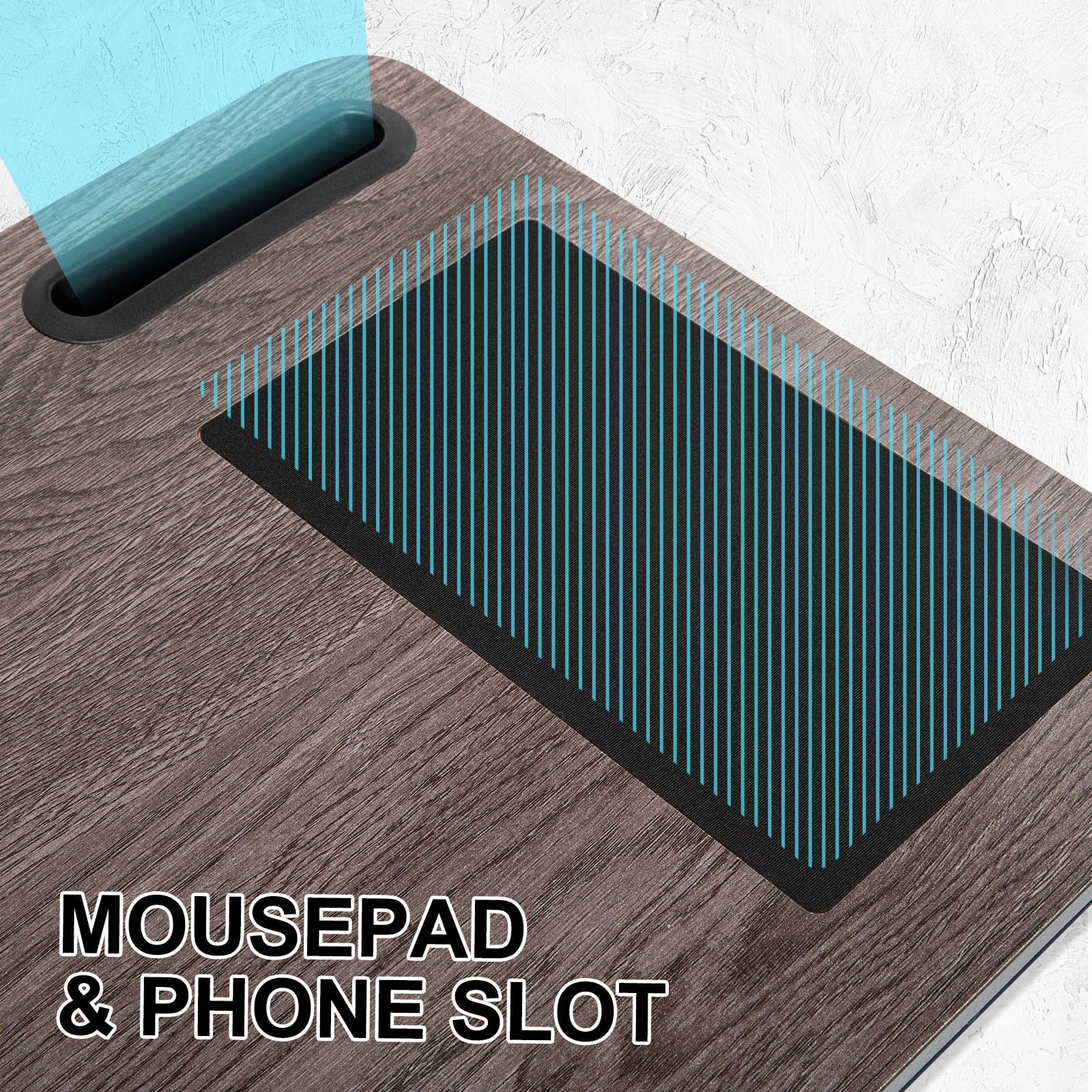 Iron Grey Oak Lap Desk Laptop Stand Cushioned Tray Phone Tablet Holder Mouse Pad with Tablets & Cases - photo 17