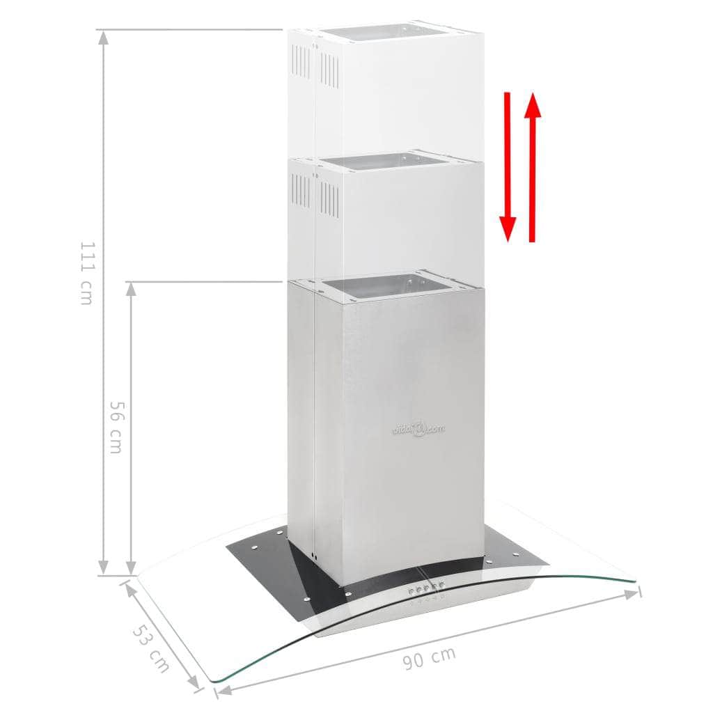 Island Range Hood 90 cm Stainless Steel 756 mÃ‚Â³/h LED