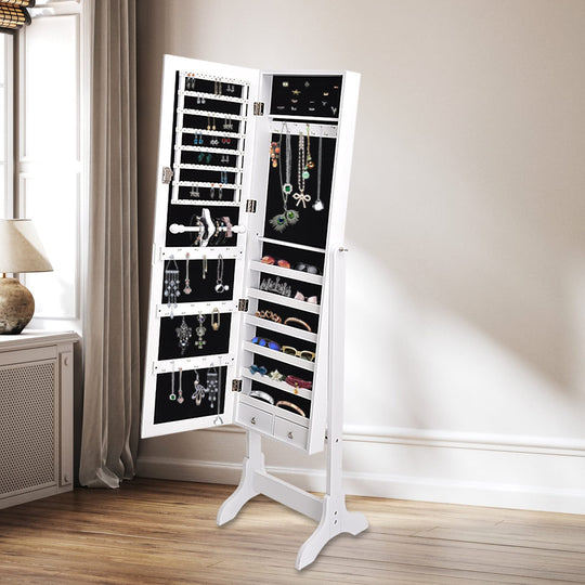 Mirror Jewellery Cabinet - Makeup - Storage Jewelry Organiser Box