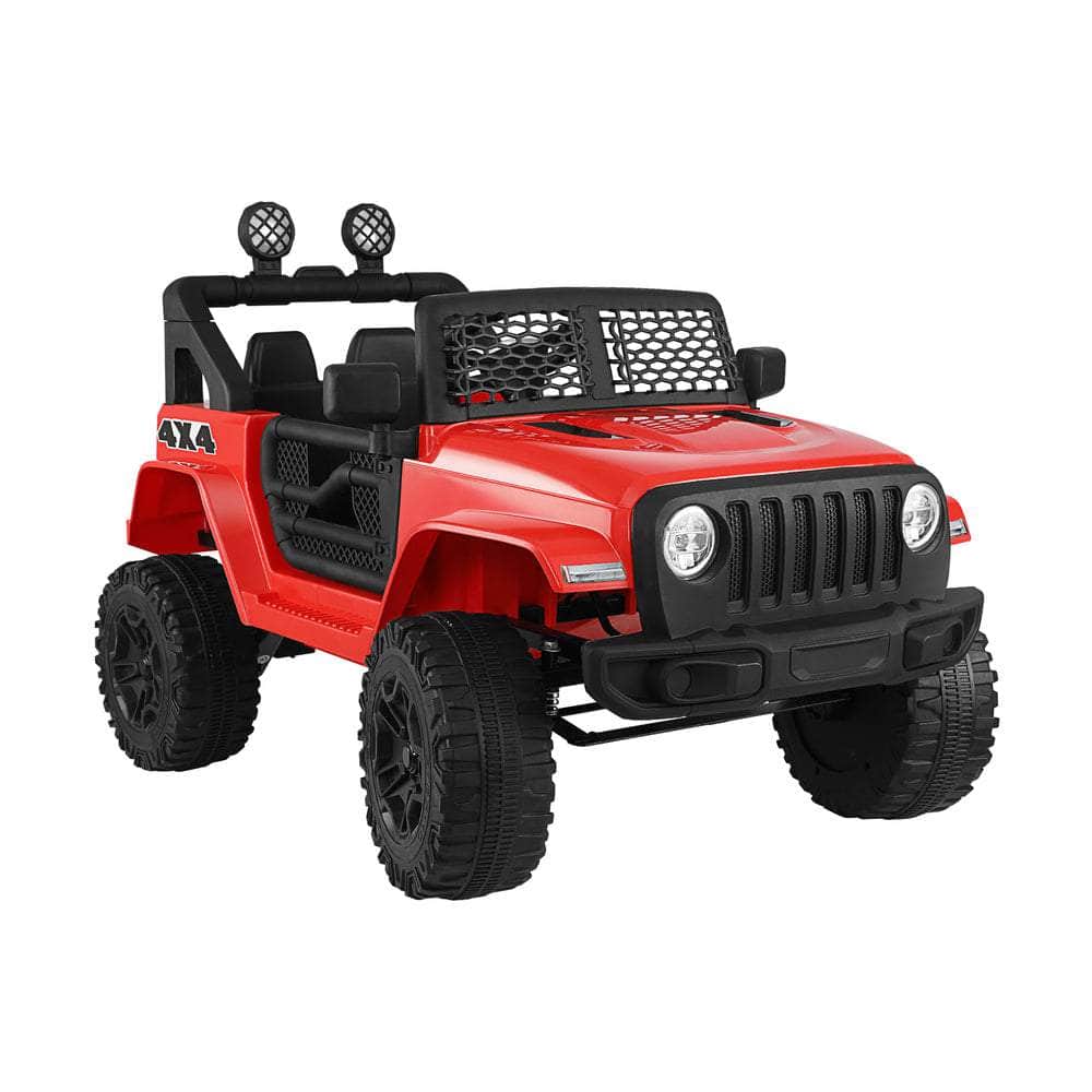 Jeep Kids Ride On Car with 12V Battery Twin Motors and Remote Control Red