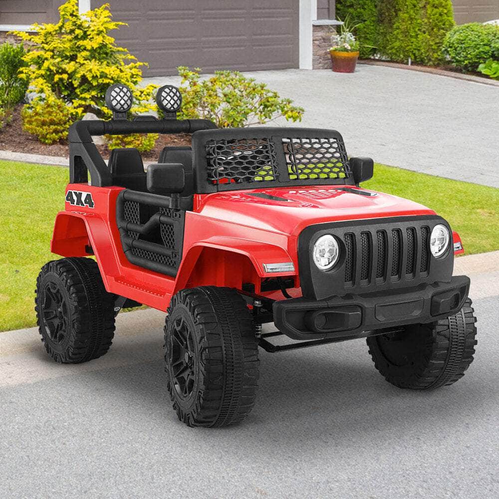 Jeep Kids Ride On Car with 12V Battery Twin Motors and Remote Control Red