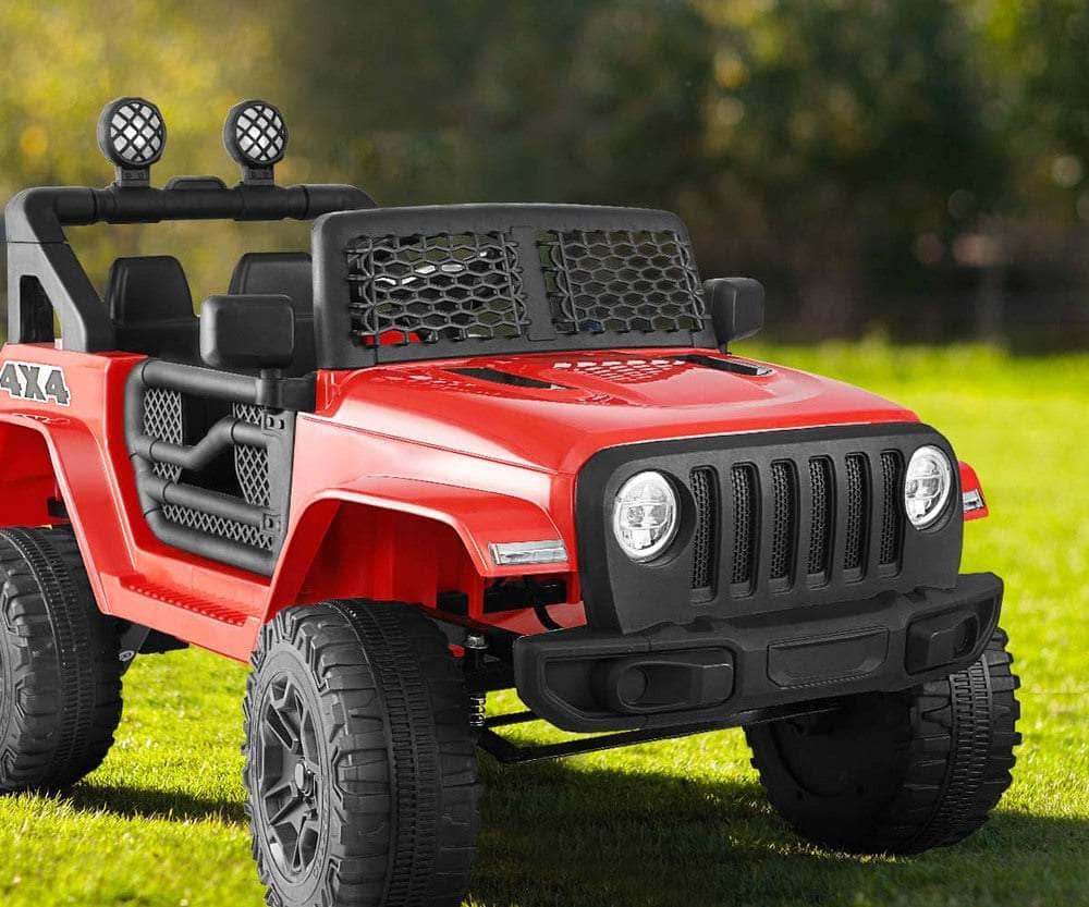 Jeep Kids Ride On Car with 12V Battery Twin Motors and Remote Control Red