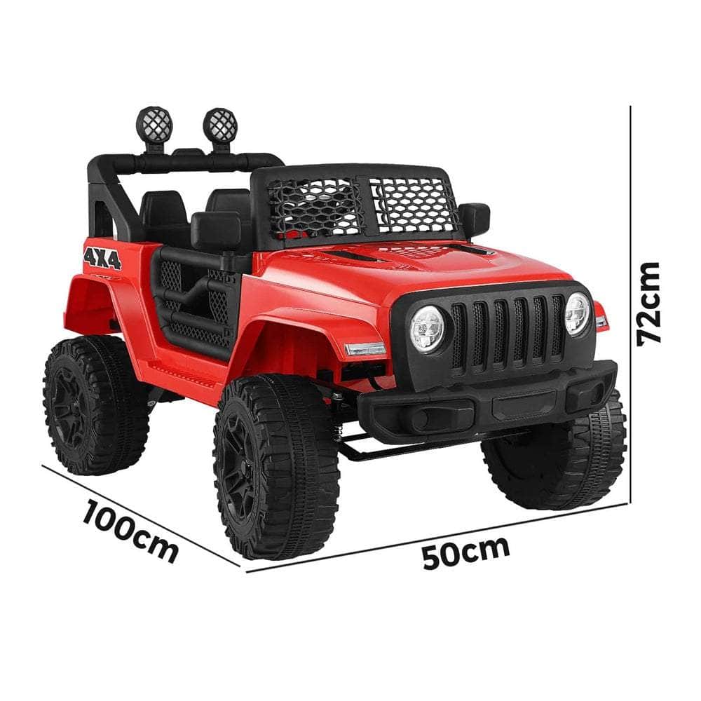 Jeep Kids Ride On Car with 12V Battery Twin Motors and Remote Control Red