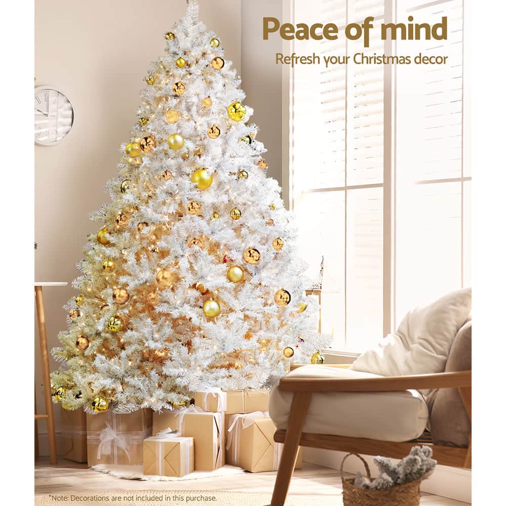Jingle Jolly's White Christmas Tree Xmas Decorations Home Decor 2.1M 7FT