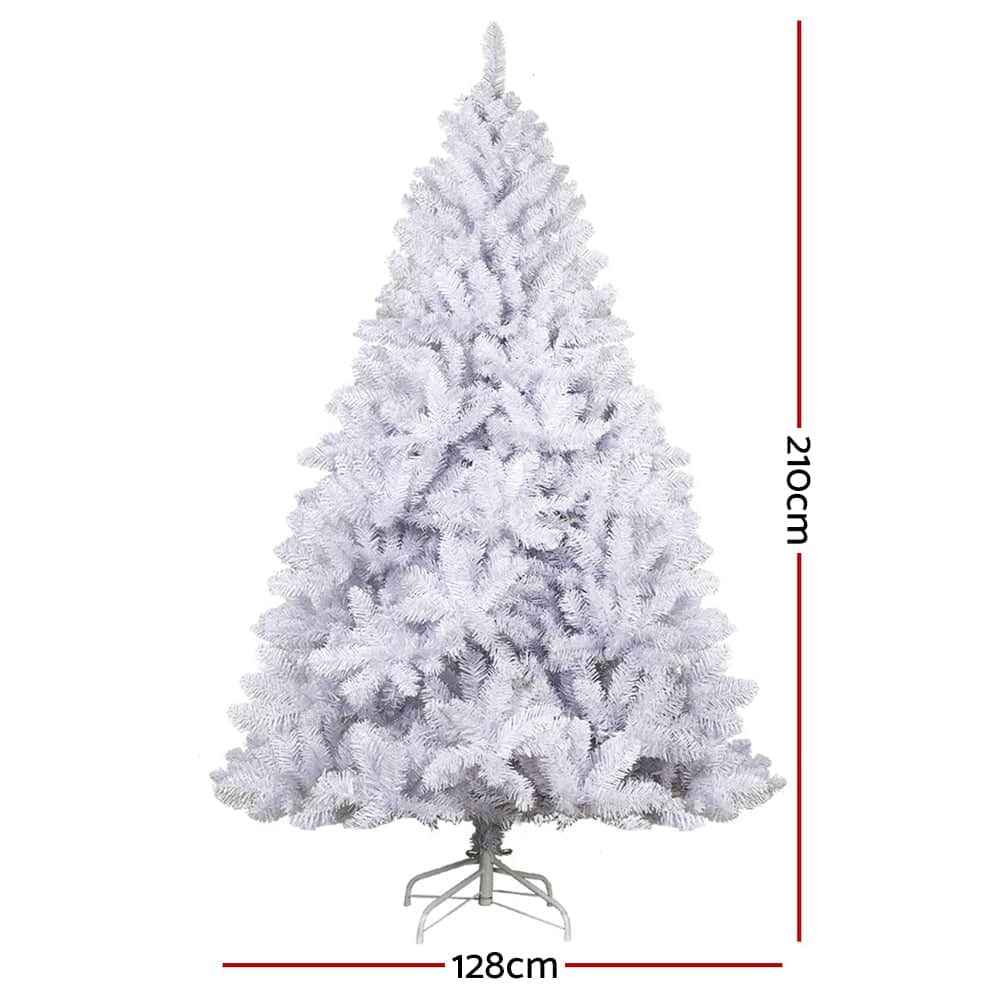 Jingle Jolly's White Christmas Tree Xmas Decorations Home Decor 2.1M 7FT