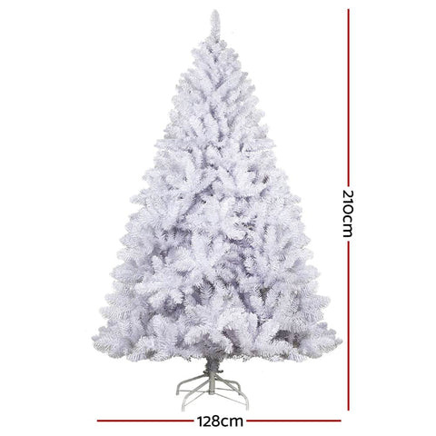 Jingle Jolly's White Christmas Tree Xmas Decorations Home Decor 2.1M 7FT