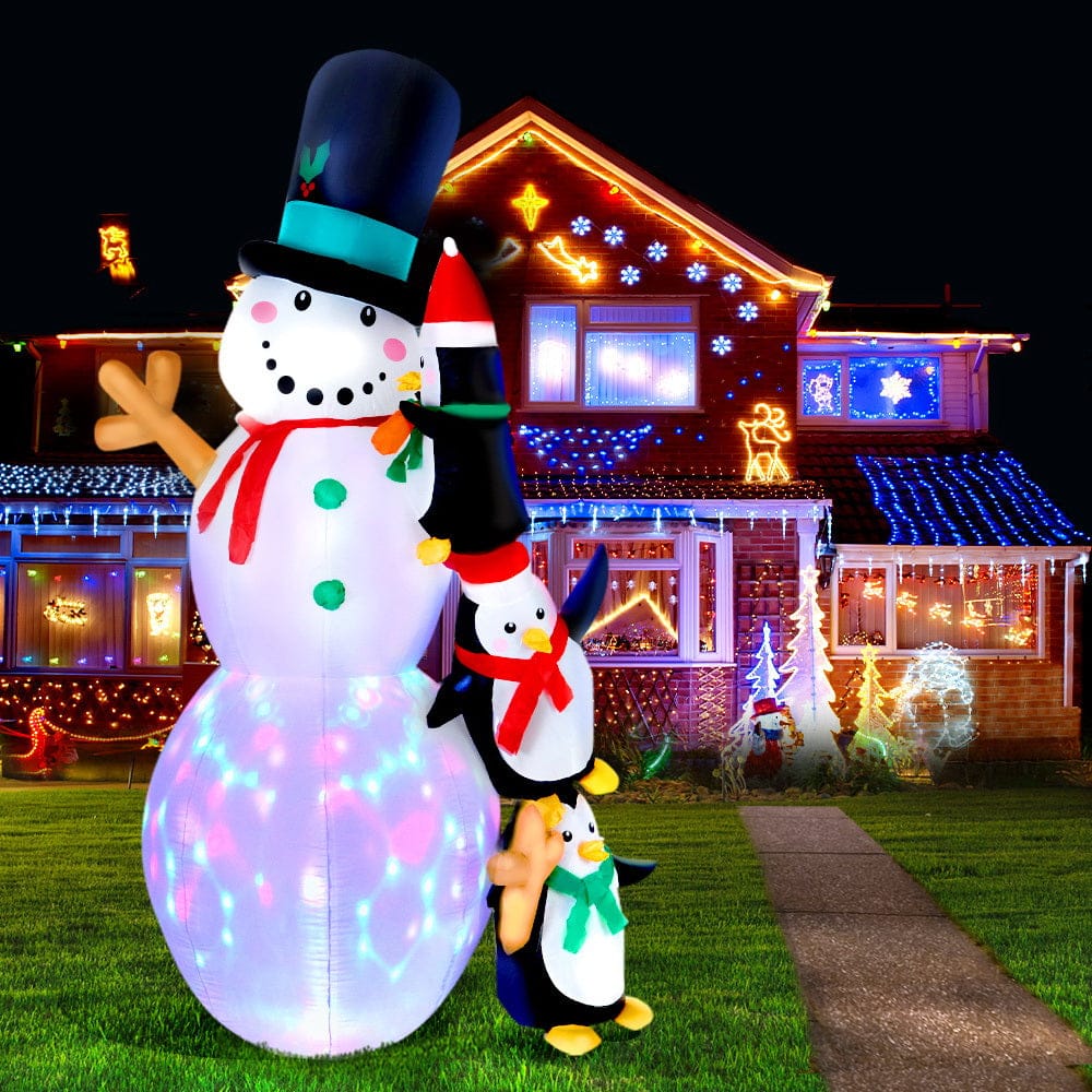 Jingle Jollys 2.4M Christmas Inflatable Snowman Lights Outdoor Decorations - Christmas Decorations - photo 9