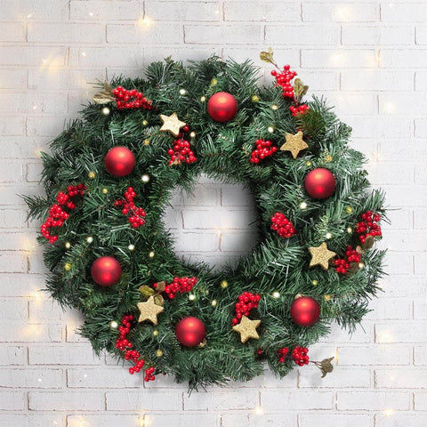 Jingle Jollys 60cm Christmas Wreath - Green