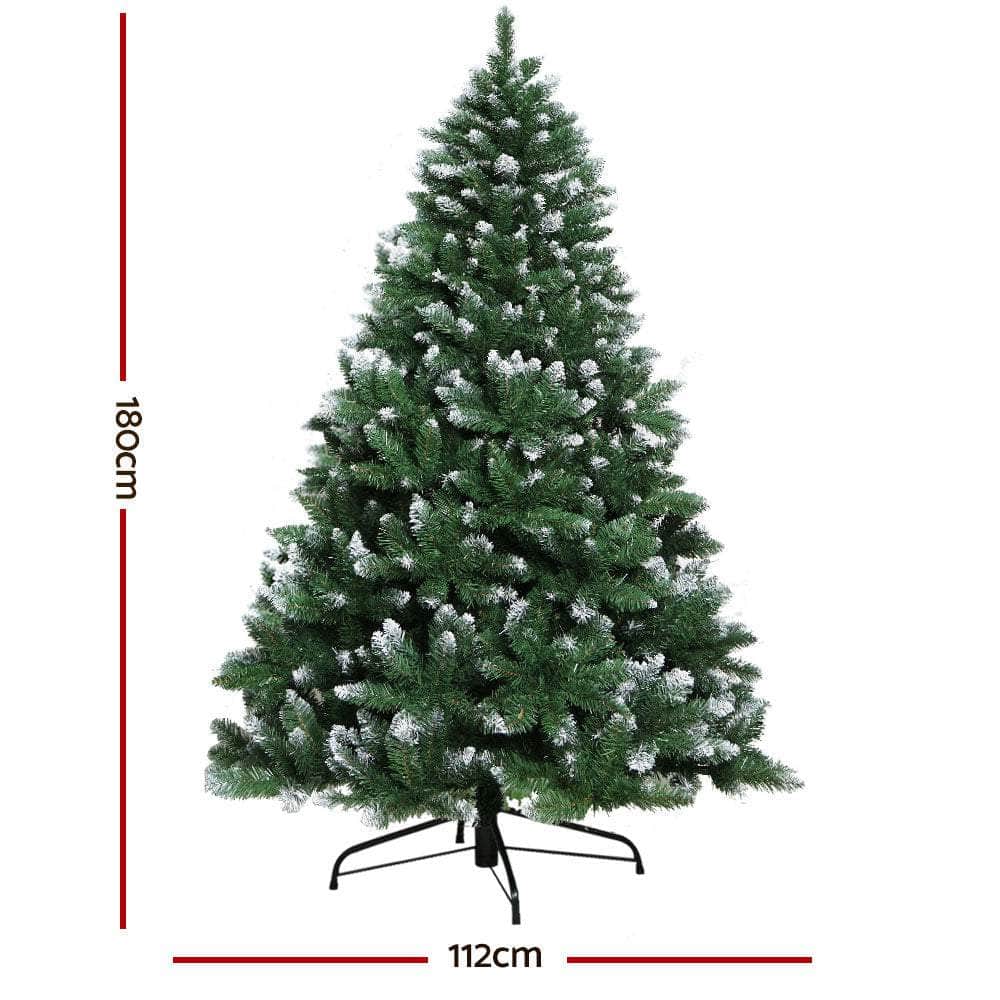 Jingle Jollys 6FT Christmas Snow Tree - Green