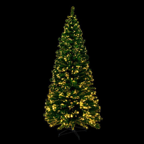 Jingle Jollys Christmas Tree 1.8M 6FT LED Xmas Fibre Optic Multi Warm White