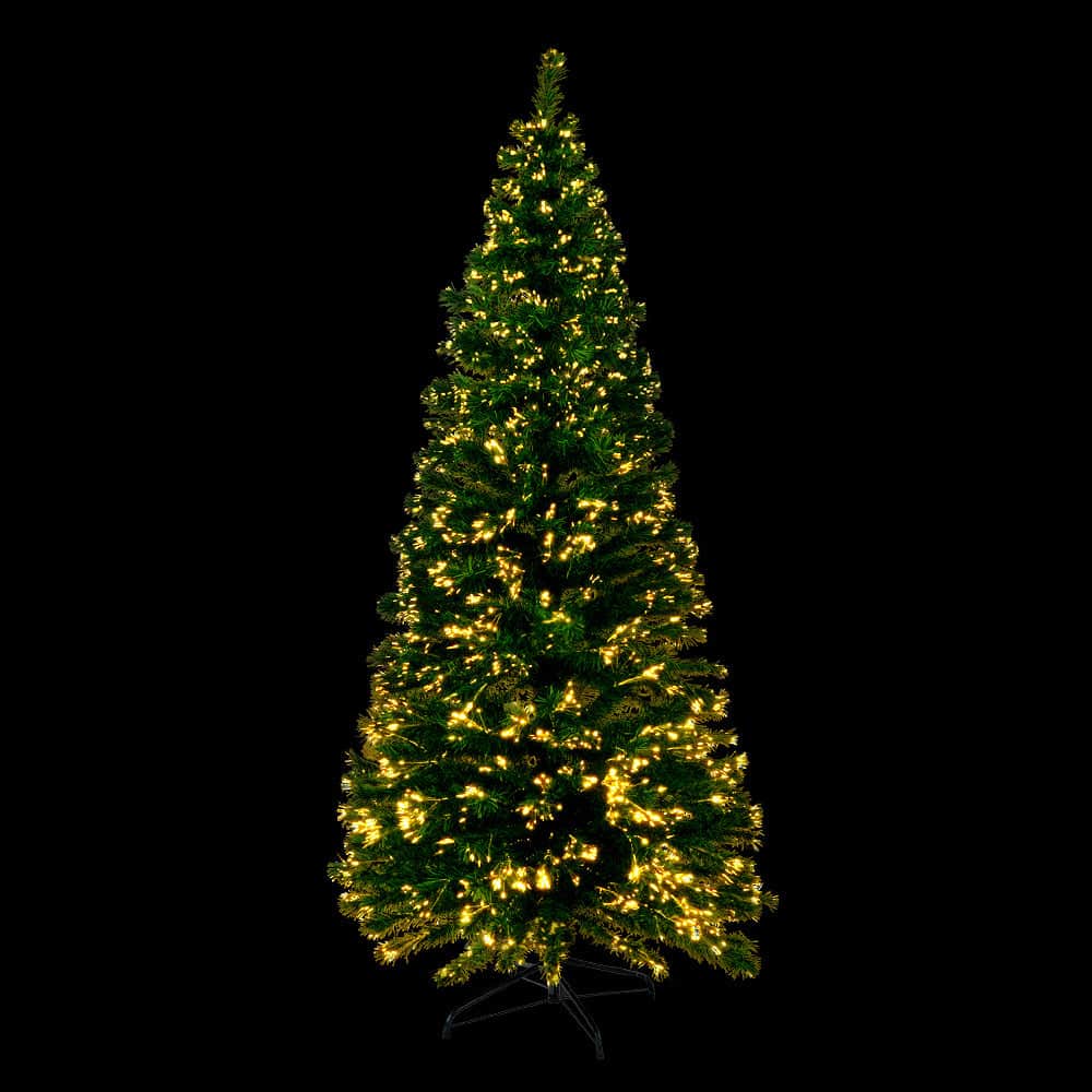Jingle Jollys Christmas Tree 1.8M 6FT LED Xmas Fibre Optic Multi Warm White