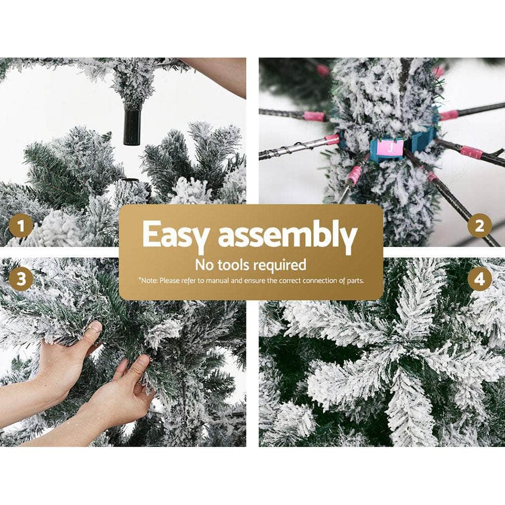 Jingle Jollys Snowy Christmas Tree 2.4M 8FT Xmas Decorations
