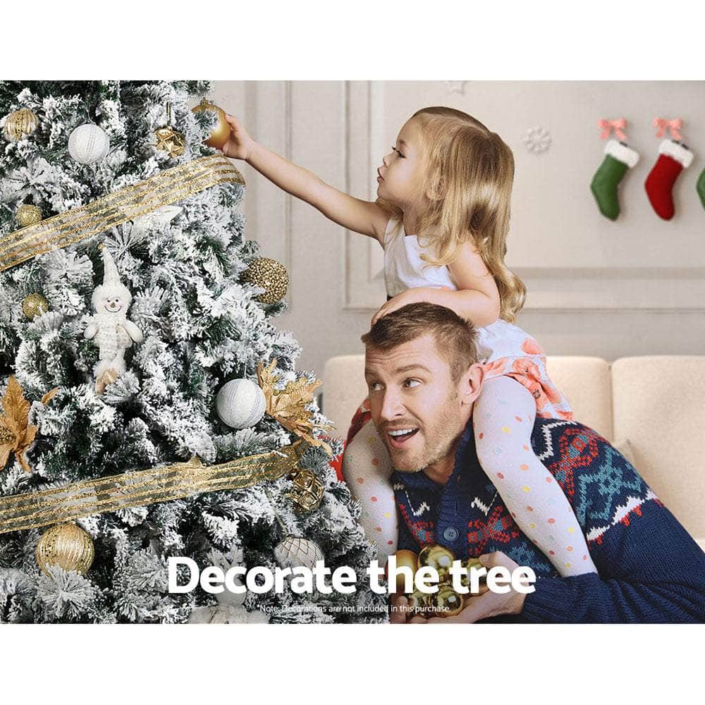 Jingle Jollys Snowy Christmas Tree 2.4M 8FT Xmas Decorations