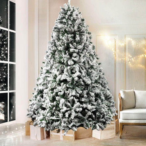 Jingle Jollys Snowy Christmas Tree 2.4M 8FT Xmas Decorations