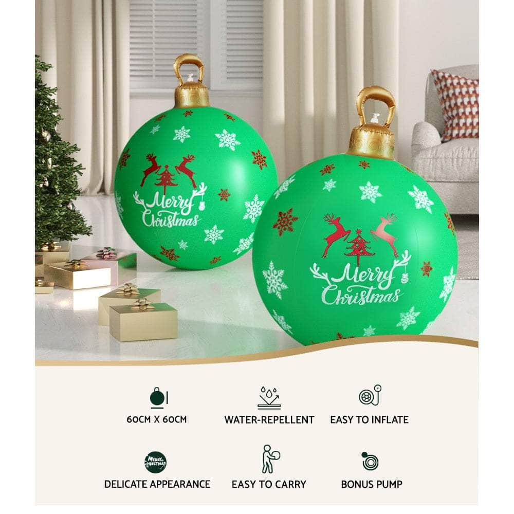 Jolly Christmas Delight 60cm Giant Green Bauble Inflatable Decoration