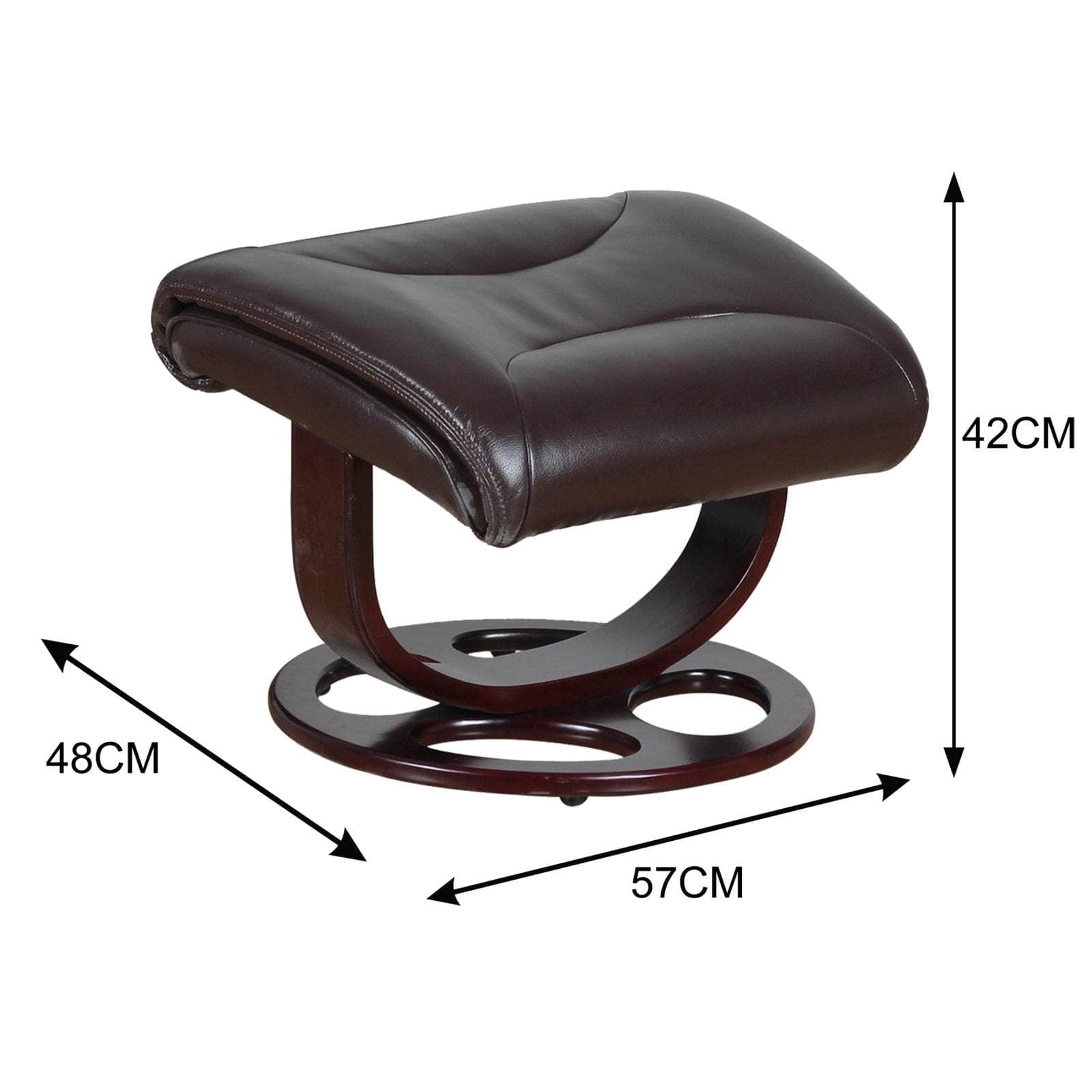 Julio Leather Reclining Lounge Arm Chair With Ottoman