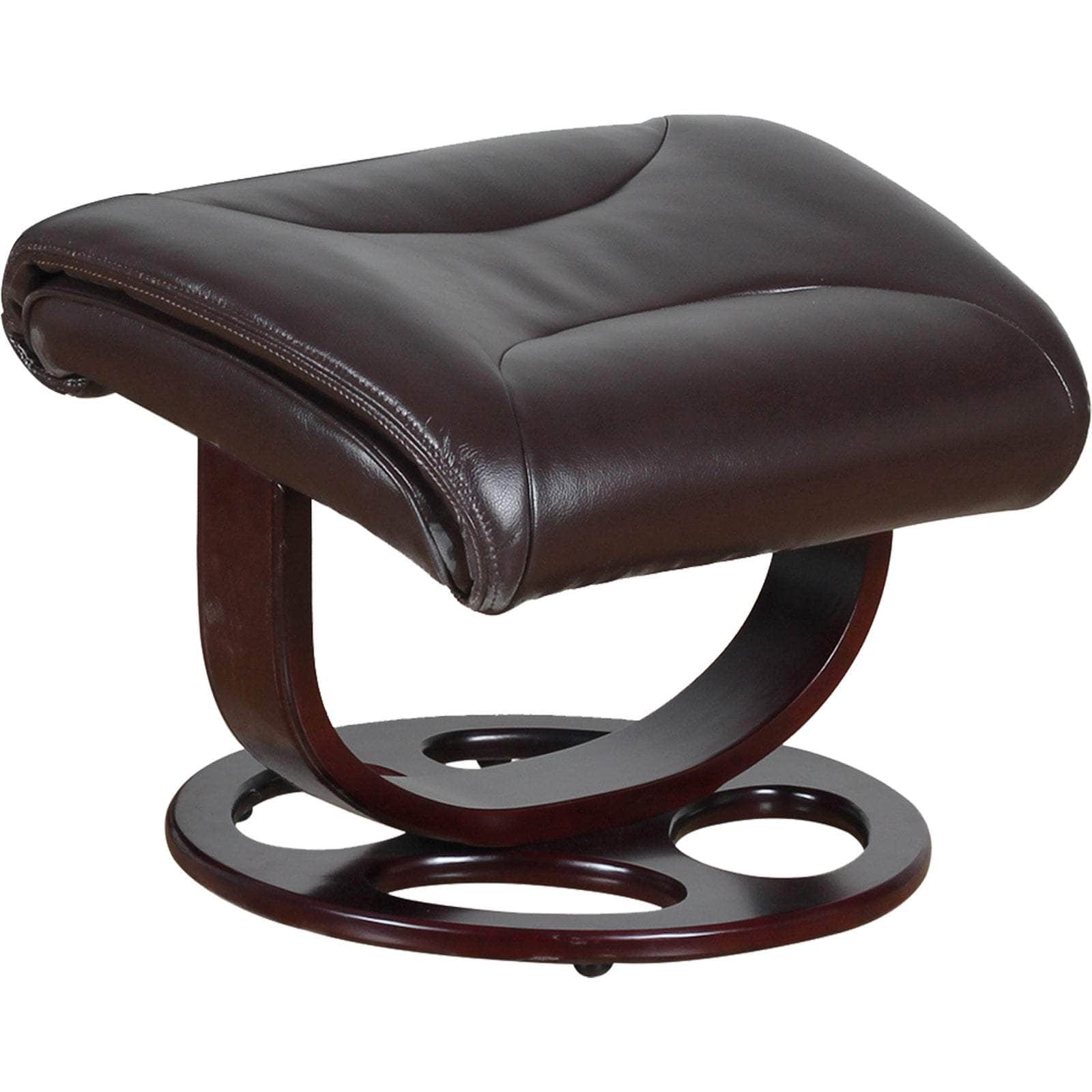Julio Leather Reclining Lounge Arm Chair With Ottoman