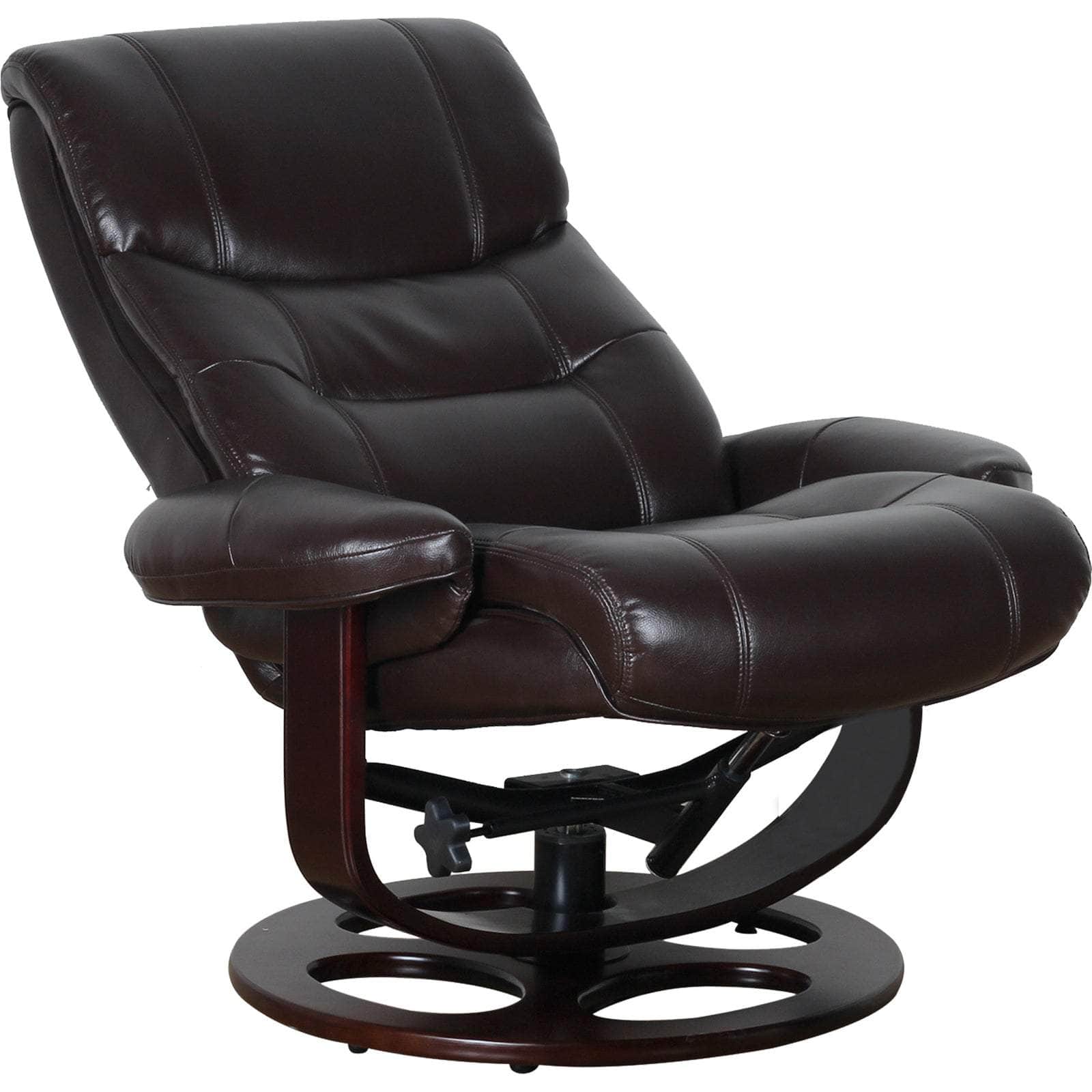 Julio Leather Reclining Lounge Arm Chair With Ottoman