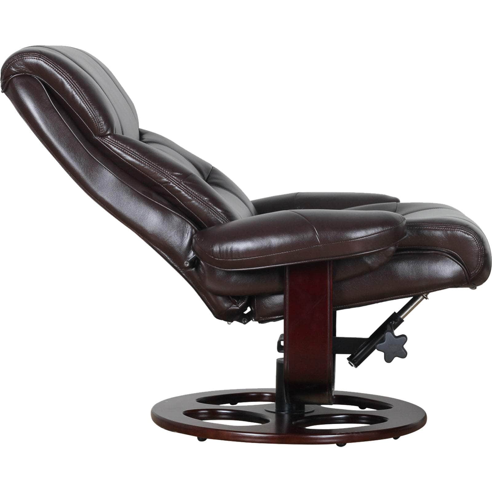 Julio Leather Reclining Lounge Arm Chair With Ottoman