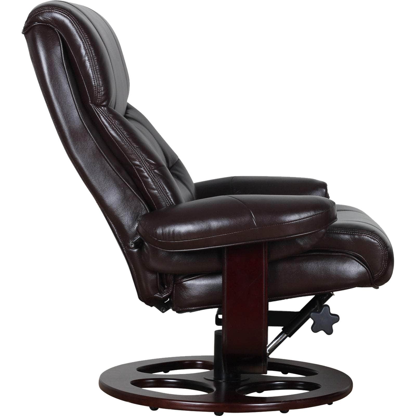 Julio Leather Reclining Lounge Arm Chair With Ottoman